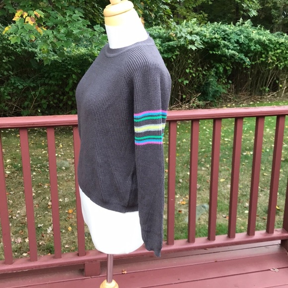 NWT! PULL & BEAR Size S grey multi crew sweater - Picture 2 of 8